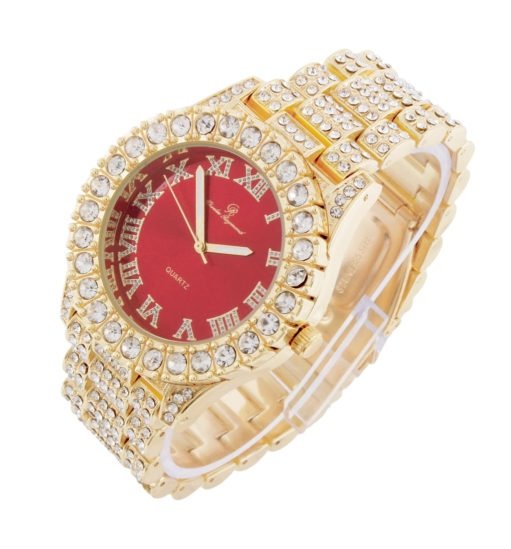 with ZZ Out - on Gold with Matching - Wristwatch Rolly Sets Blinged Charles Out Bling'ed Hip Iced Blast! Raymond Necklace Ice - Looks Sets and Zig Red Out Hop Necklace Trim Zag Band