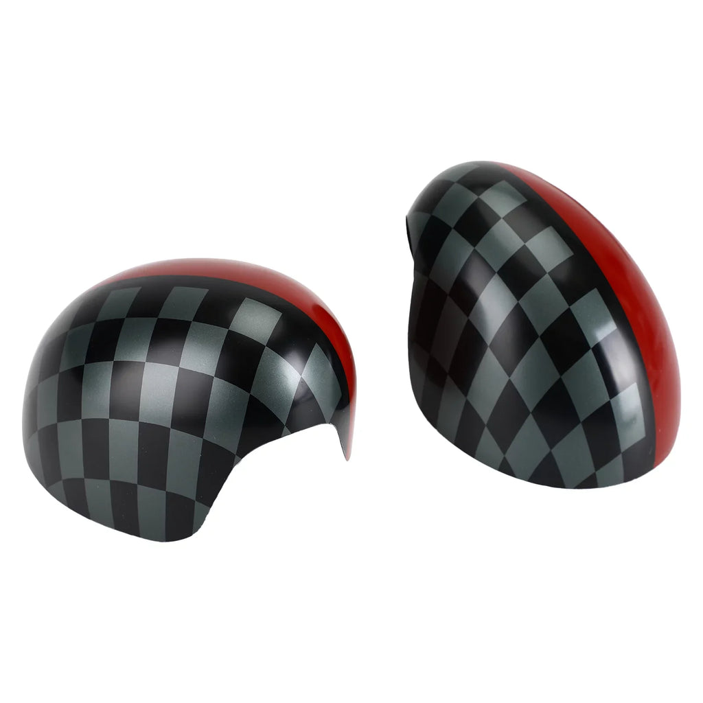 checkered F55 Red Hardtop Mirror F56 for Cover Black/Grey Cooper MINI