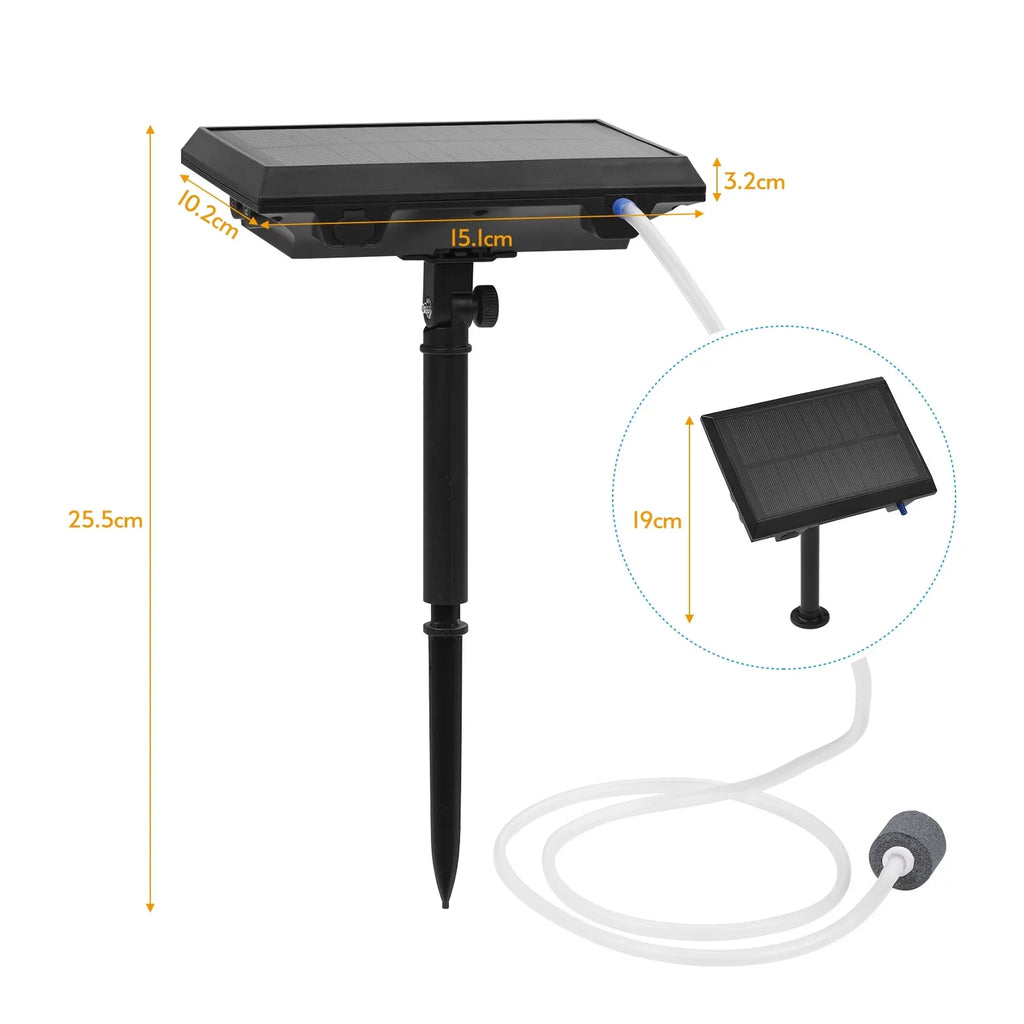 Aerator Air Tranportation Fish Aquarium for L Rechargeable Solar Oxygenator Fish Stone Bubble Pump Pools 5.5V Fishing Small with 1.5W Circulation Pond Pump & Garden Air Ponds