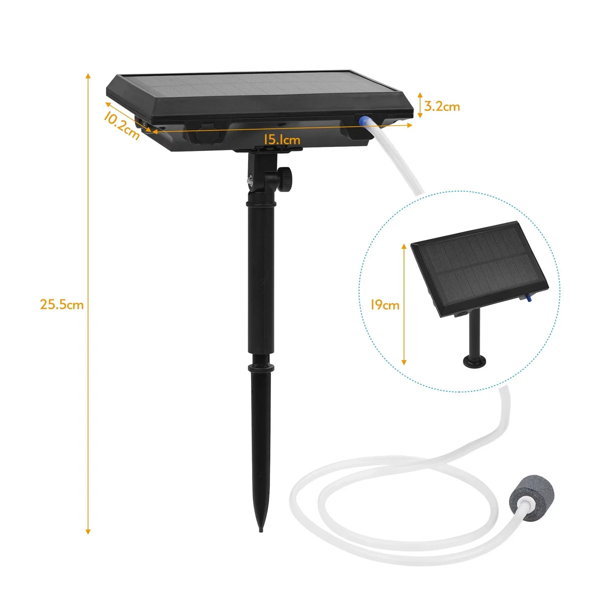 Aerator Air Tranportation Fish Aquarium for L Rechargeable Solar Oxygenator Fish Stone Bubble Pump Pools 5.5V Fishing Small with 1.5W Circulation Pond Pump & Garden Air Ponds