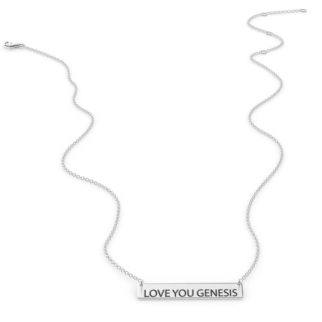 Love Pendant Sterling Bar Necklace You Genesis Women's Sliver