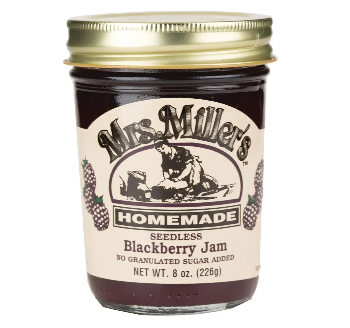 2-Pack 8 No Jam, Jars Seedless Homemade Sugar oz. Blackberry Mrs. Miller's