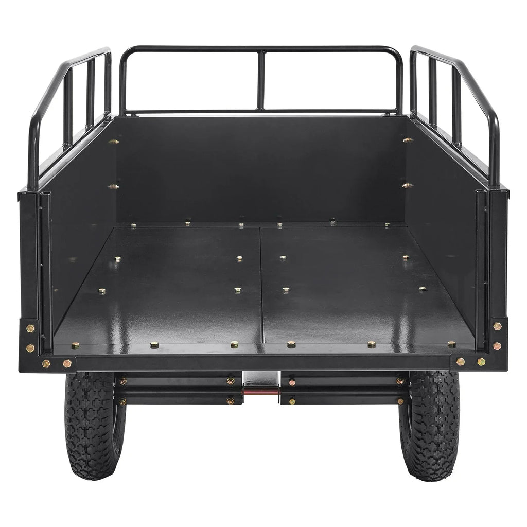Dump VEVOR Utility 15 Garden Steel for Cubic Cart ATV Feet Mower Heavy Lawn with 750lb Capacity, Riding Trailer, Duty Trailer Tractor