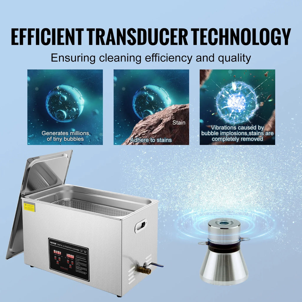 CE Certified Timer with Cleaner Cleaner Instruments Professional Jewelry Watch for Heating RoHS 304 Industrial FCC Ring Large 752W Sonic Glass BENTISM Ultrasonic 30L Grade Cleaner Digital Coin