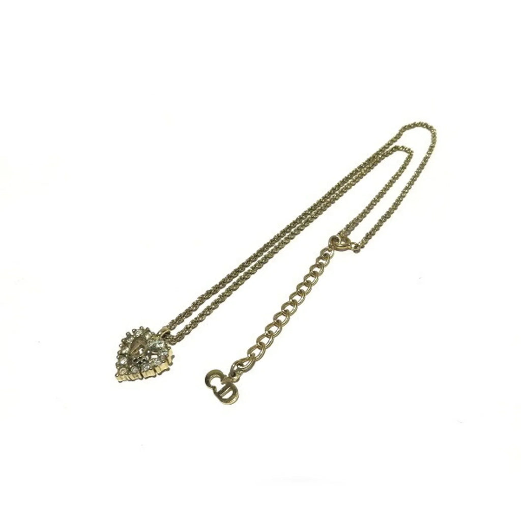 for Women Gold Accessory Christian Motif Necklace Pre-Owned (Good) Heart Dior