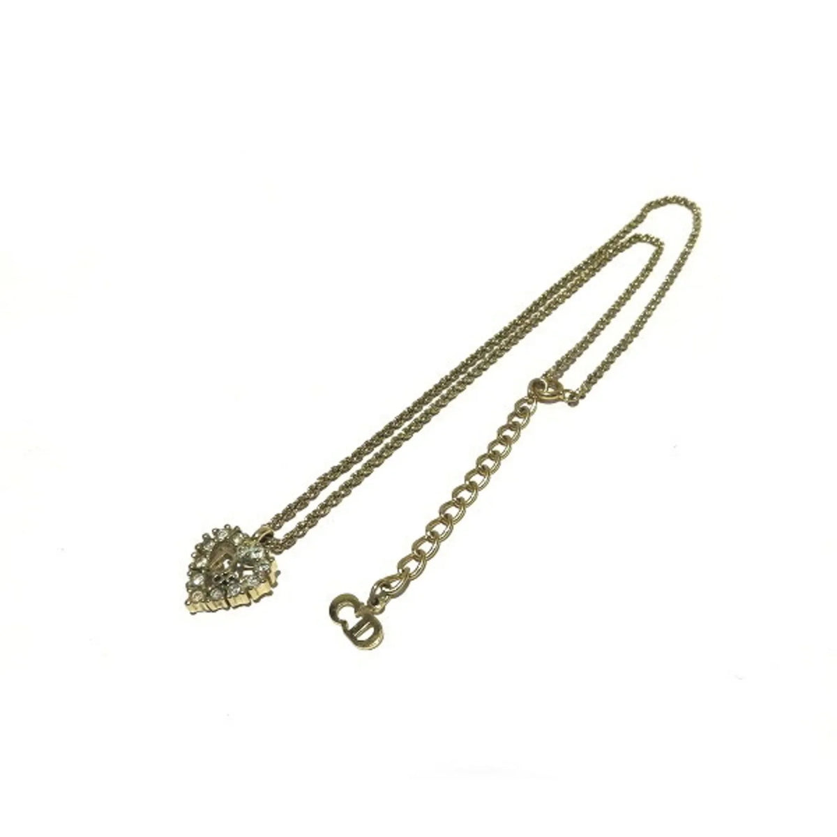 for Women Gold Accessory Christian Motif Necklace Pre-Owned (Good) Heart Dior