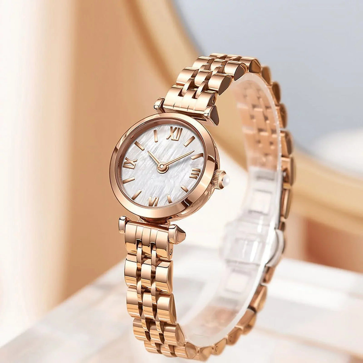 Desgin Steel Female Watches Wrist Watch Stainless 2022 Rose Fashion Watch Stylish for Creative Ladies Gold reloj Women Quartz