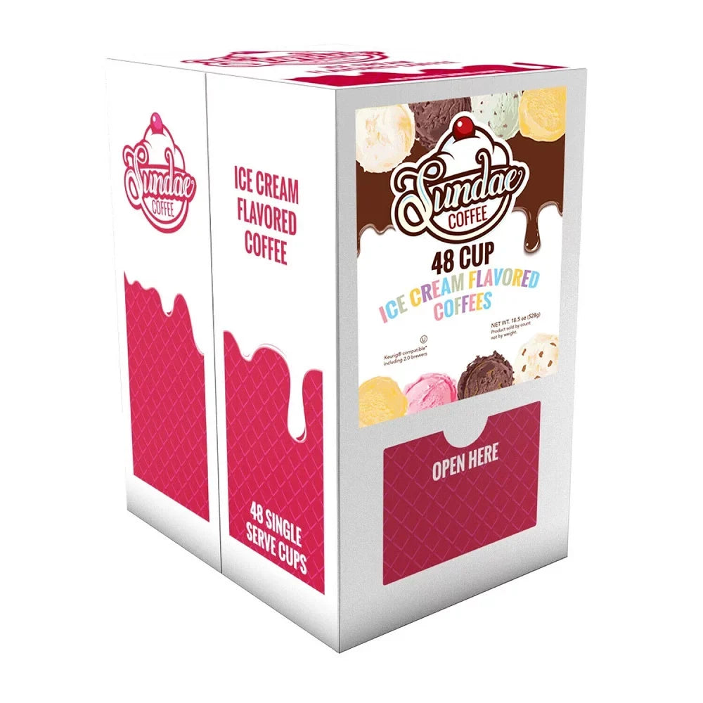 Variety Keurig Brewers Flavored Sundae 48 K-Cup Cream Ice Coffee Pack for K-Cups