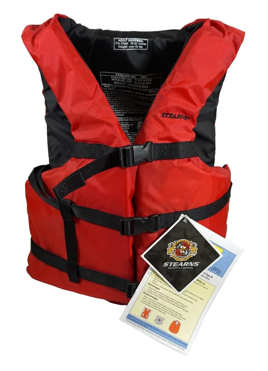 30" Adult Stearns 52" PFD Life For Red Chest Flotation Device Personal Jacket - to
