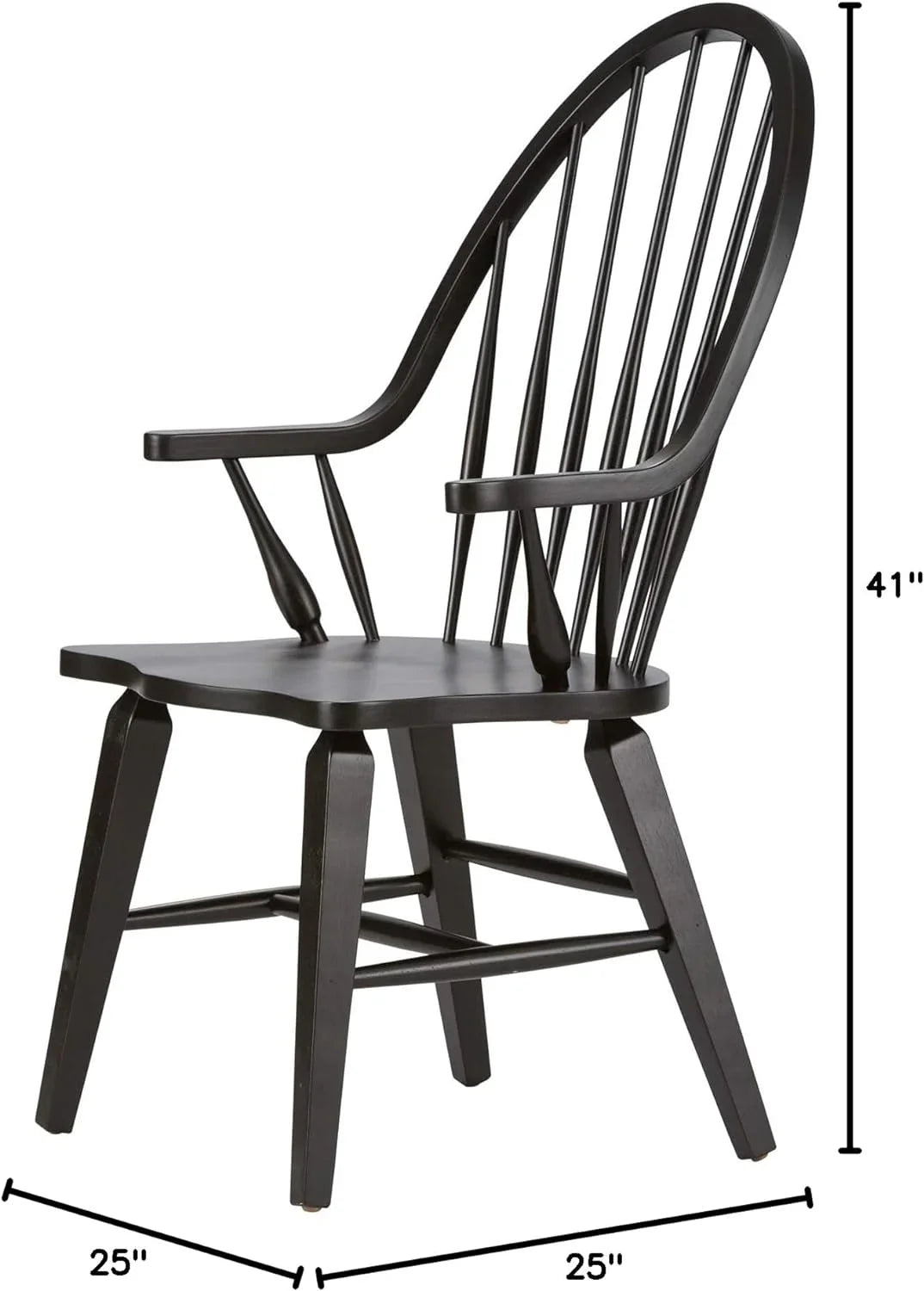Chair, X Windsor Arm D25 Black H41, Back X W25