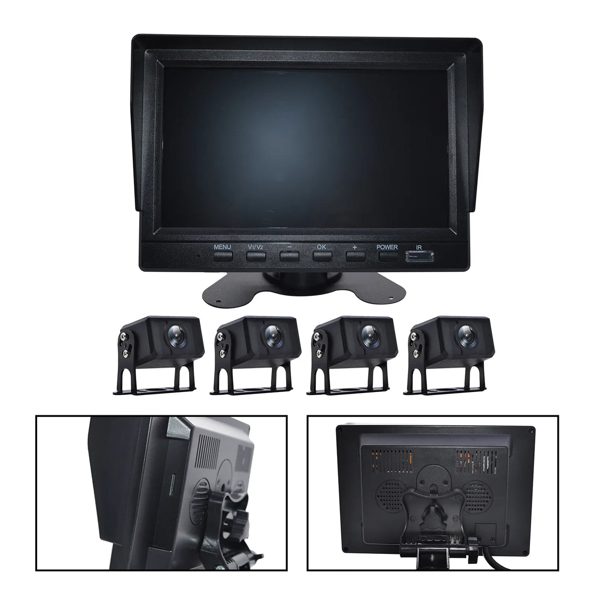 Bus+4 Driving Truck Video DVR Rear Recorder View Backup Monitor 7" RV Camera for