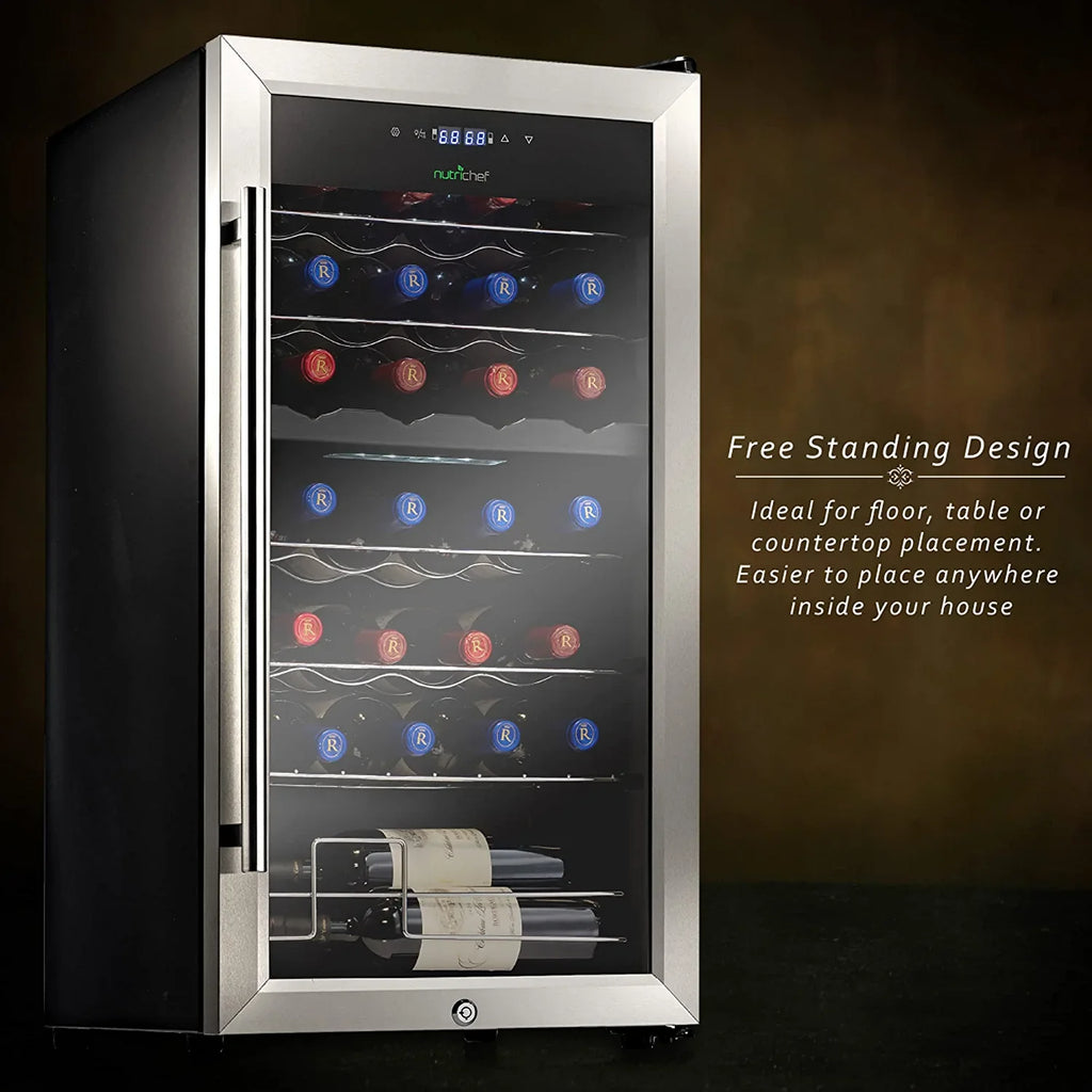 System Dual-Zone 28 Cooler Refrigerator Compressor NutriChef Cooling Bottle