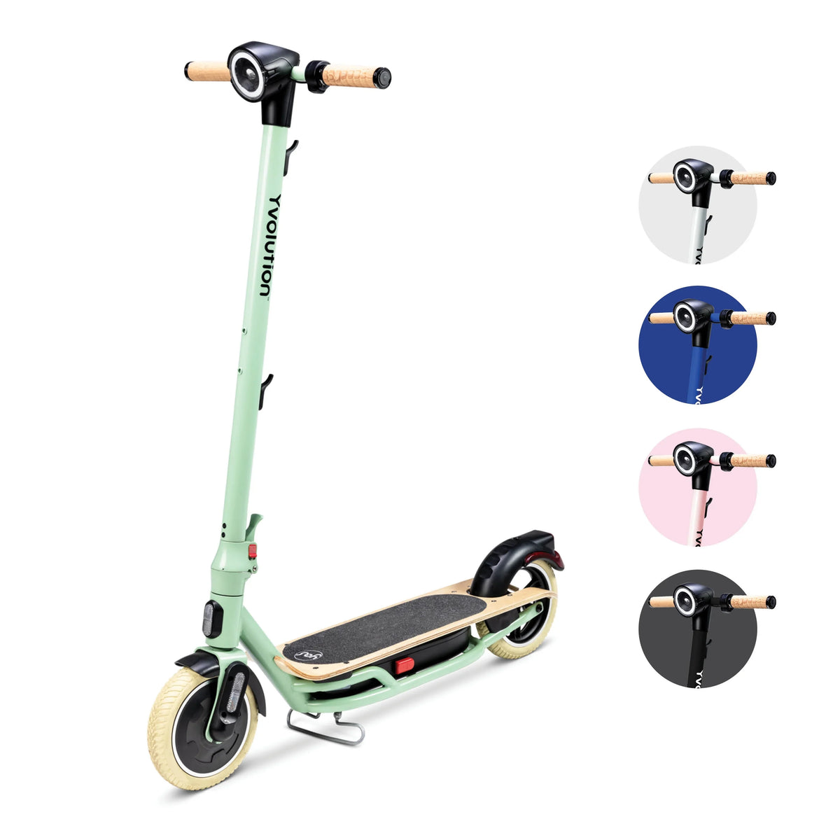 Yvolution (Green) LED Scooter Electric Adults for Display, YES Foldable Design