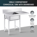 Utility Stainless Kitchen 36.7in Drainboard for 23.6* Use 39.3* Commercial Sink Home and Sink Steel
