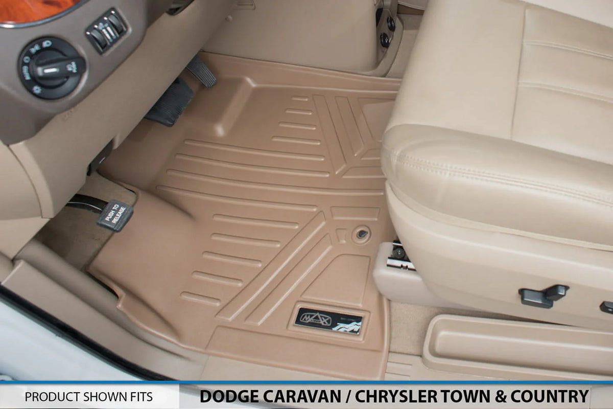 Caravan Grand Floor Tan 1st/2nd for Mats Smartliner Rows Liner 2008-2020 Dodge