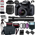 HD 4000D/Rebel Camera Canon (24PC) F/3.5-5.6 T100 18-55mm Lens+420-800mm w/Canon DSLR Zoom EOS Cards Zoom Telephoto lens+case+128Memory EF-S