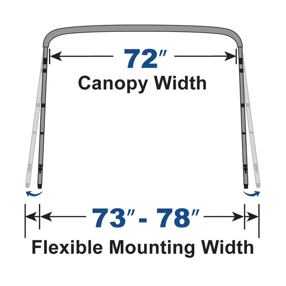 4 Bow New Bimini Top Blue Foot 78" 73" W Navy 8 Boat 46" - Cover H