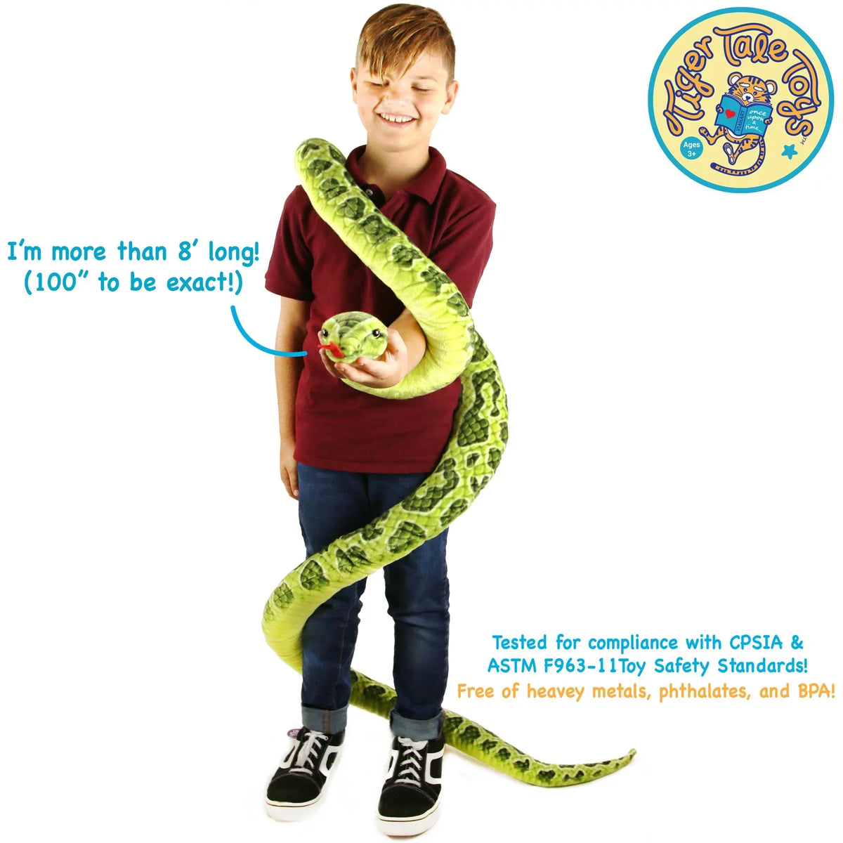Animal the Green 100 Plush Stuffed Tiger | Gustavo by | Tale Toys Anaconda Inch Snake