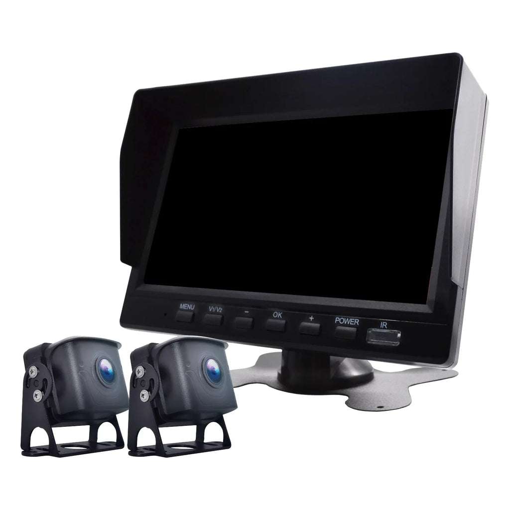 with Bus+2 RV Backup BSD Driving Video DVR 7" Monitor Recorder Camera Truck for