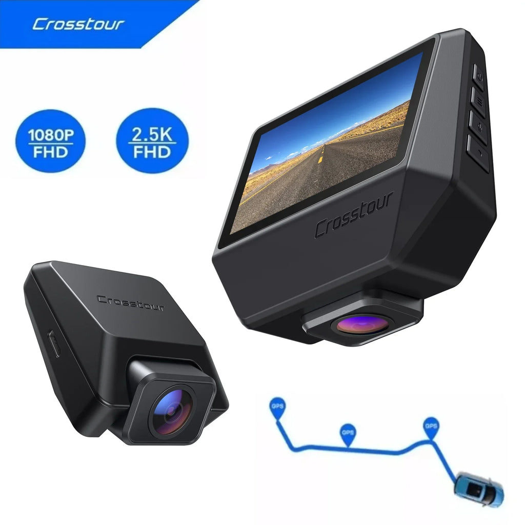 Screen Recorder 3 Camera Dashboard Camera Front Cars 2.5K Dash Backup Cam Rear, for Crosstour Dash Magnetic inch 170° IPS GPS, and