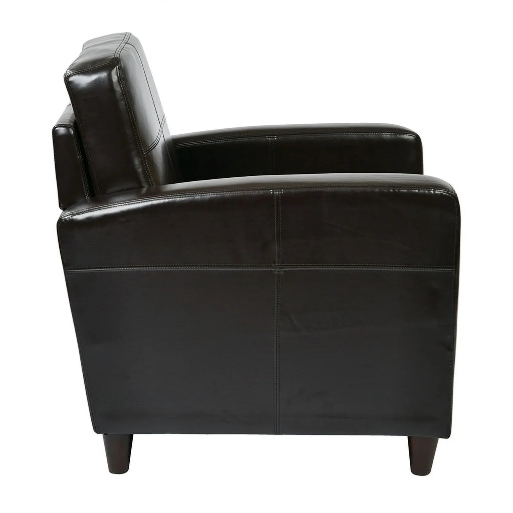 Club Transitional 18'' Faux Upholstered Atlin in Leather Chair Designs Espresso