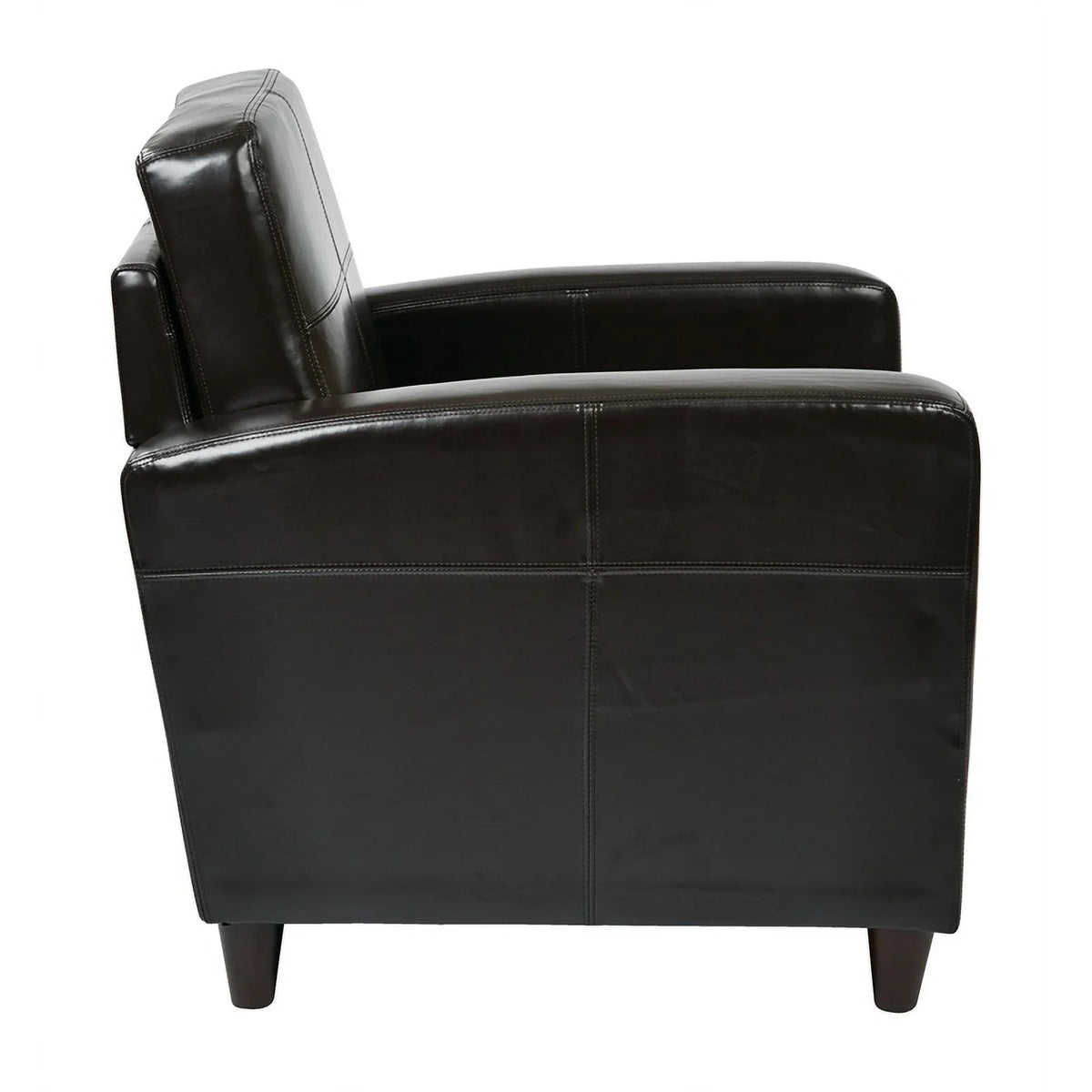 Club Transitional 18'' Faux Upholstered Atlin in Leather Chair Designs Espresso