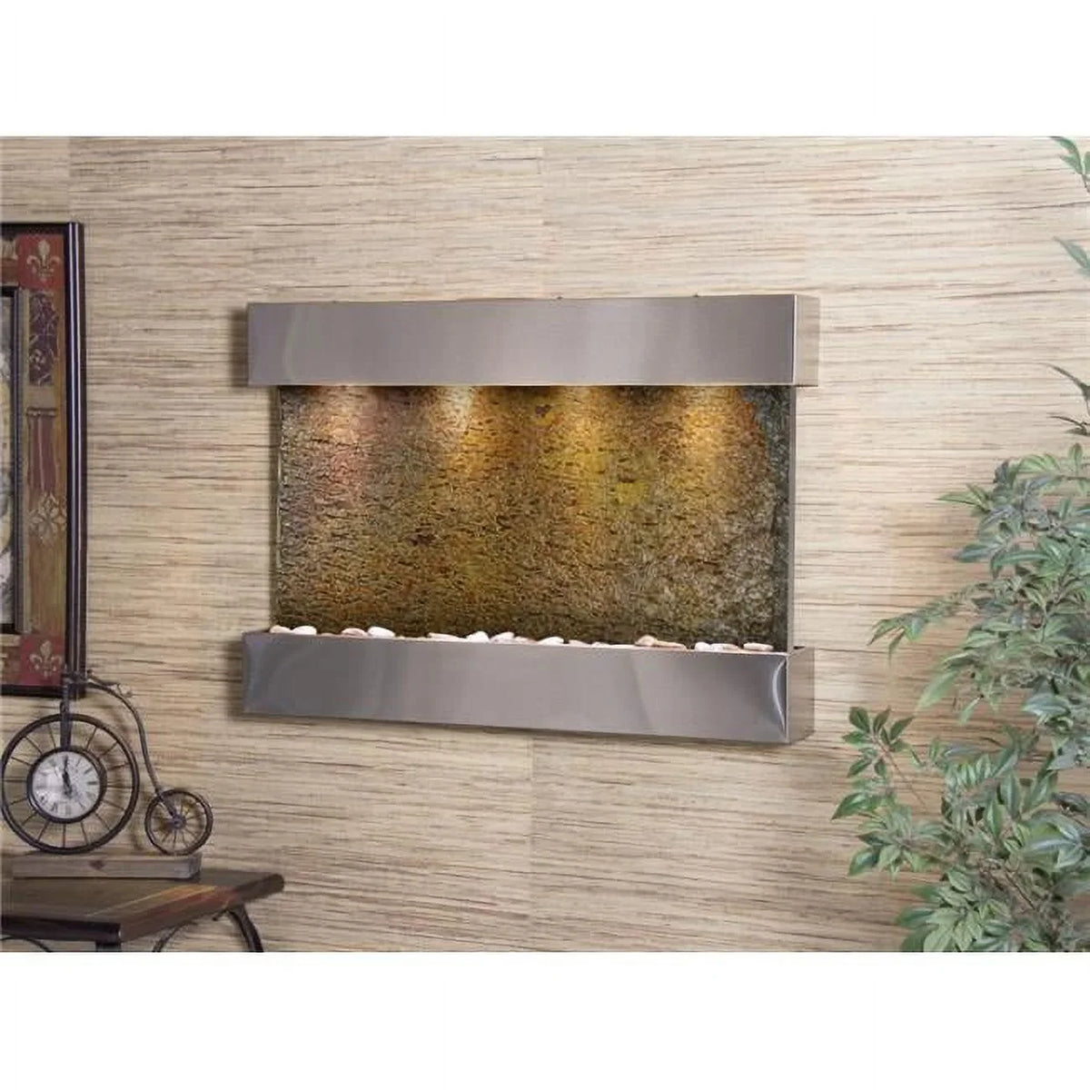 Fountain RCS2004 Multicolor Creek Slate Natural Stainless Steel Reflection Adagio Wall