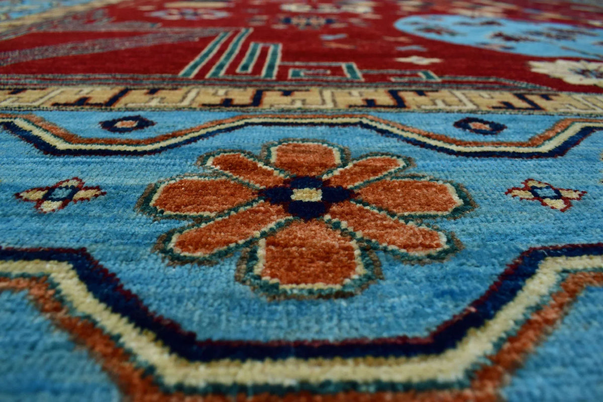 Red/Lt. 13'8" x Roselyn Rug, 9'11" Blue Aria