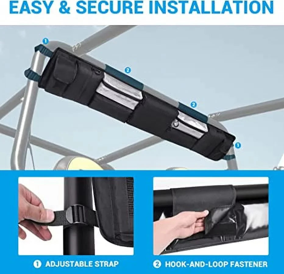MICTUNING Most Bag UTVs Tools Rear Polaris, Storage Roll Cage UTV Bags, UTVs, and Black Full Solution Organizer, for Yamaha Kawasaki Storage Gear Size Cargo