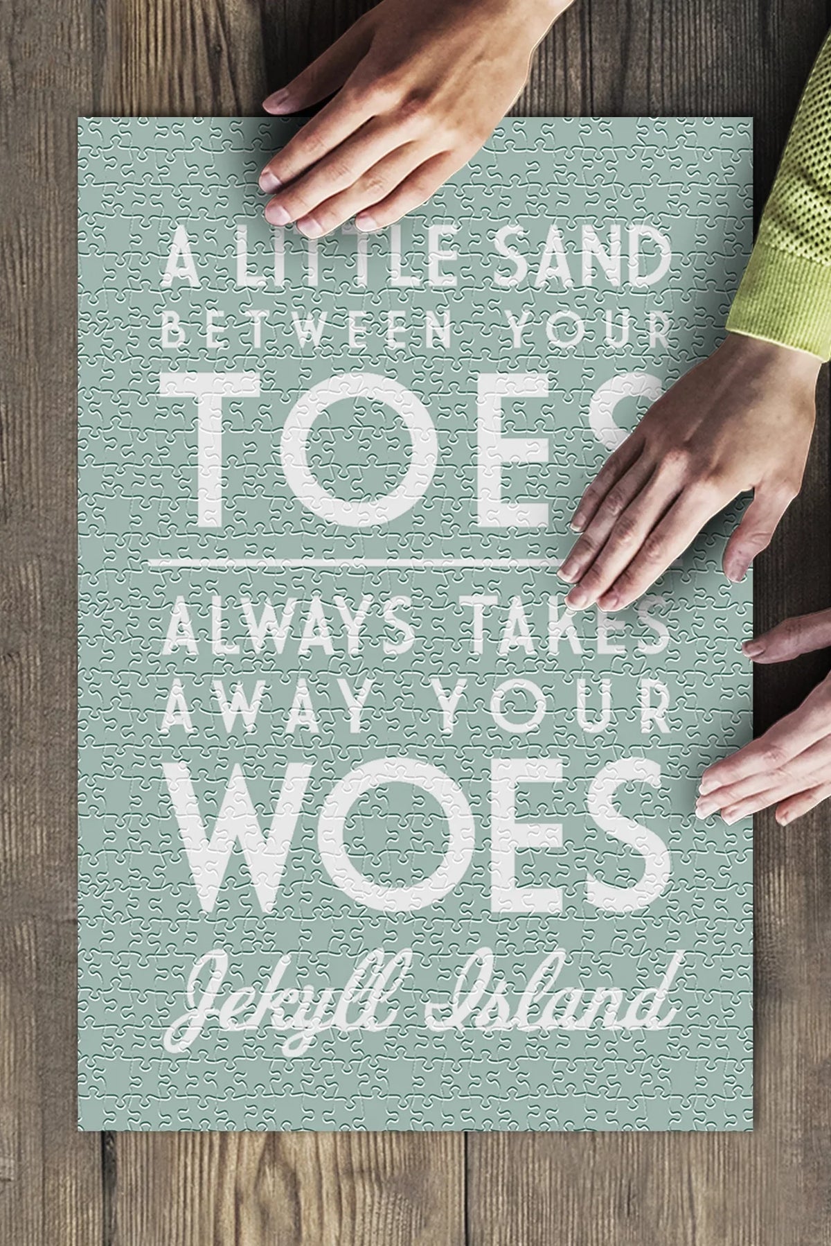 Georgia, Adults Jigsaw Puzzle (19x27 Made Simply Jekyll A Family, Your Little Sand Piece and Island, 500 USA) Between inches, for in Premium Said Toes,