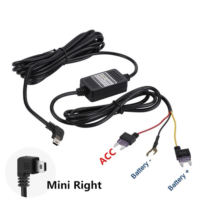 Camera 5V Hour Charging Parking To Monitoring，Hardwire DVR 24 Recorder Cable Charger Kit Camera 12V Buck Dash Line ，DashCam