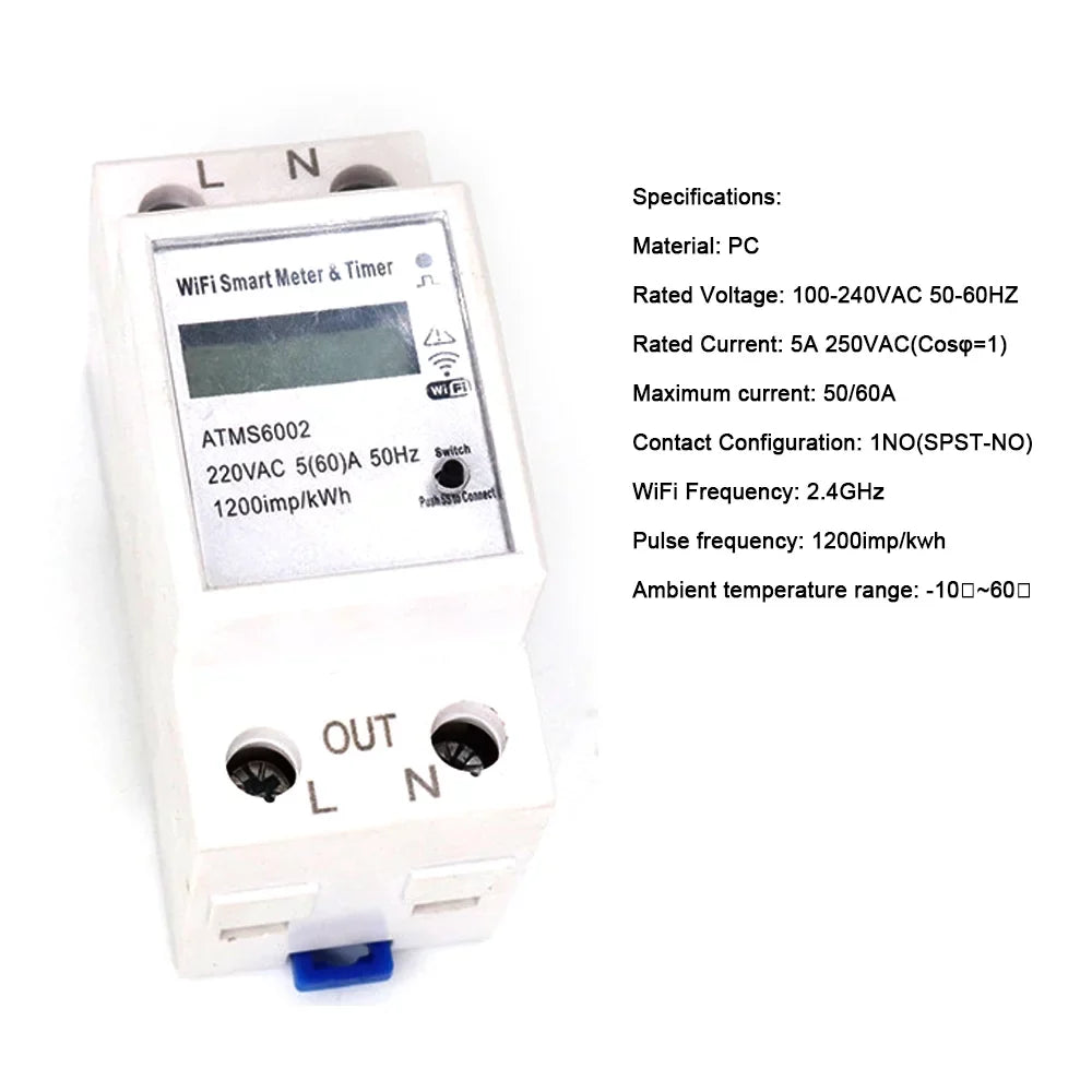 Meter WiFi APP Intelligent Manual Energy Electric Intelligent No Electric Mobilephone Walmeck Need Electric Meter Remotes Meter Meter Meter Home Intelligent Home Control Timer Reading