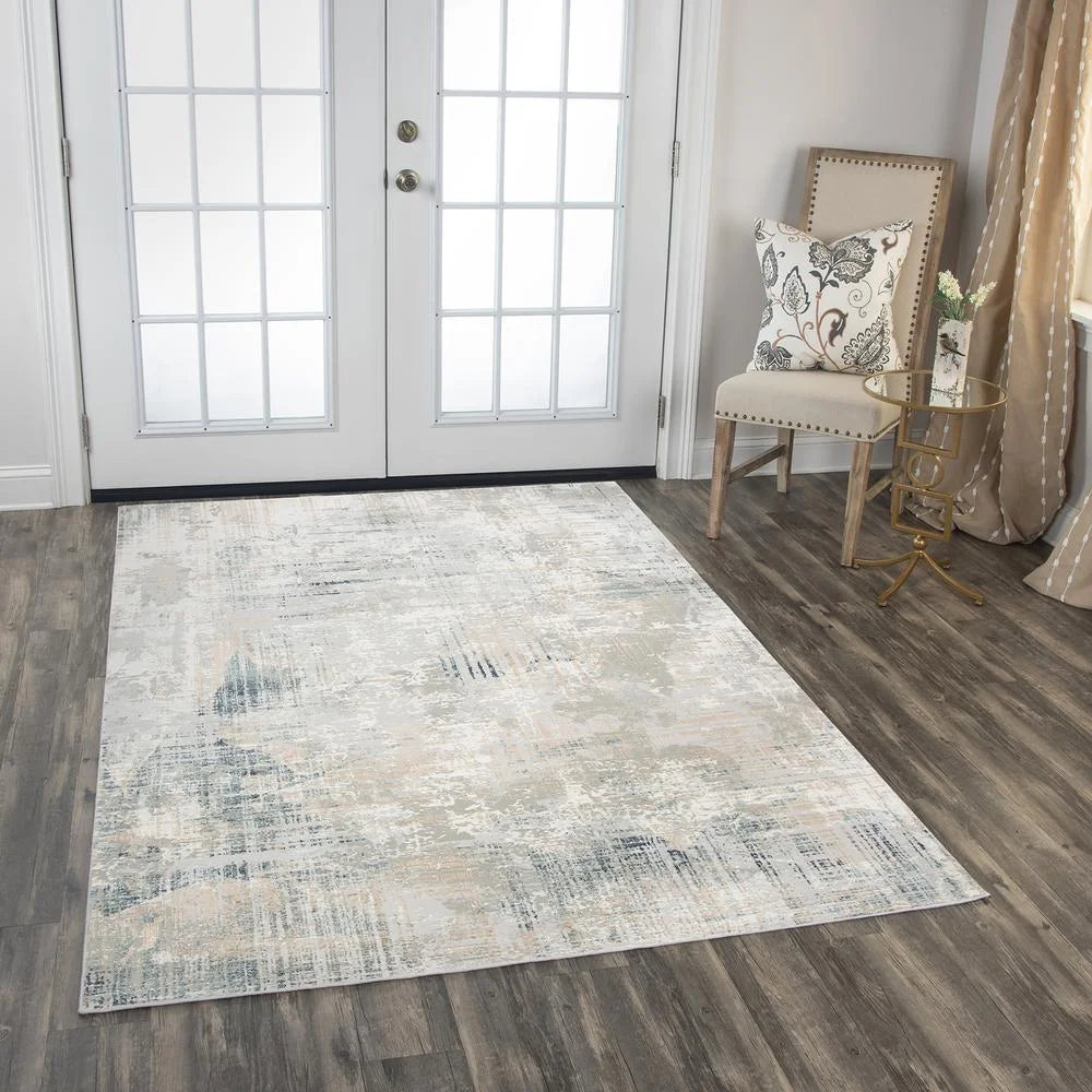 Glamour Gray Decor Ivory Power-Loomed 7'10"x9'10" / Area Alora /Ivory Rug Gray /