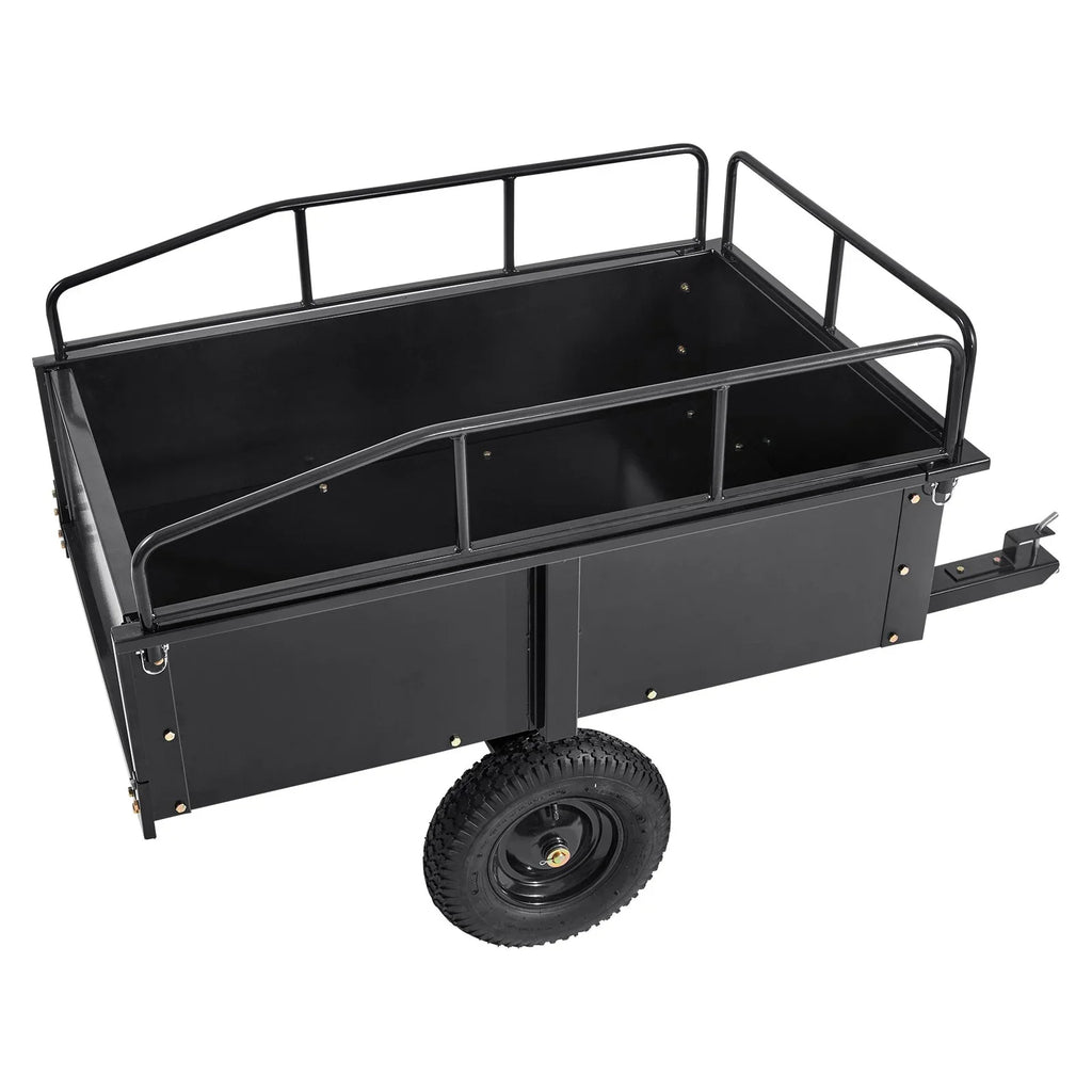 Dump VEVOR Utility 15 Garden Steel for Cubic Cart ATV Feet Mower Heavy Lawn with 750lb Capacity, Riding Trailer, Duty Trailer Tractor