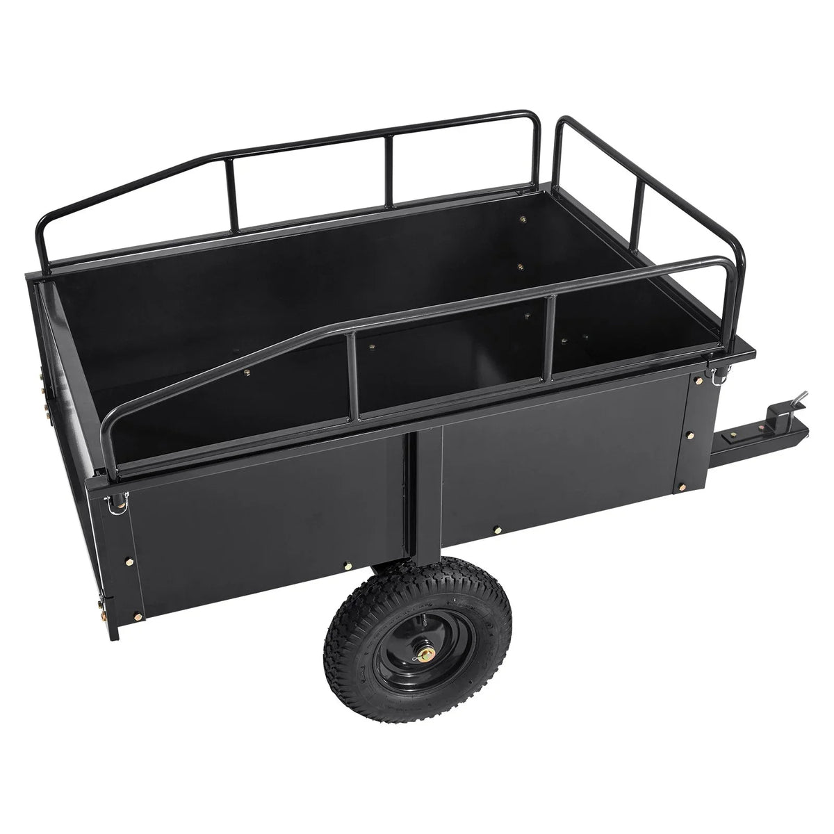 Dump VEVOR Utility 15 Garden Steel for Cubic Cart ATV Feet Mower Heavy Lawn with 750lb Capacity, Riding Trailer, Duty Trailer Tractor