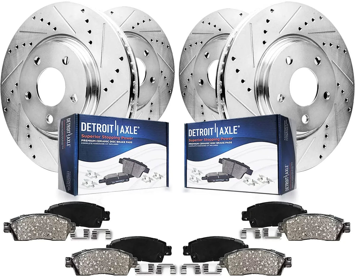 for 2019 Maxima Drilled Detroit Slotted Rotors 16-19 Axle 2018 12.12" - Rotors Rear 09-14 12.56" Front Replacement: Kit 2017 Rear Brake Brake 2016 Nissan Ceramic 2009-2014 Pads Brakes Front