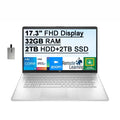 Backlit USB Win11, HP Graphics, 32GB Iris 17.3" 2TB 32GB HD Processor, Card FHD Intel SSD, HD Audio, Xe Computer, Keyboard, 2021 250 Nits RAM, Core IPS 2TB Silver, Webcam, i5-1155G7 HDD+ Intel Laptop