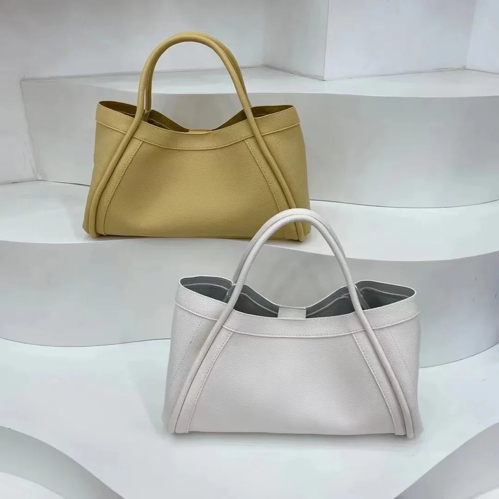 Shoulder Leather Women,Slouchy Capacity for Work Bags,Genuine Tote Tote Leather Oversized Bag Large Vegan Nvzi Bag（White）
