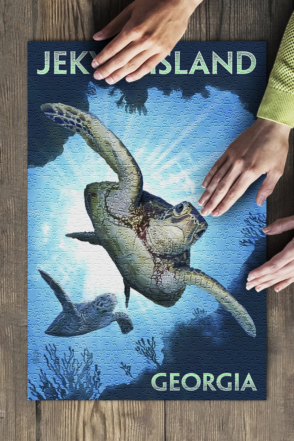 in Sea Made USA) Piece Jigsaw Family, Diving Turtle Georgia, Premium and inches, 500 for Island, Adults (19x27 Jekyll Puzzle