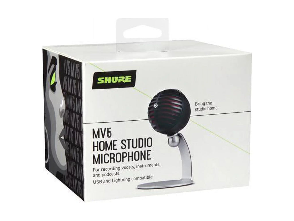 '- Microphone Shure - Red USB MV5 Condenser Black w/