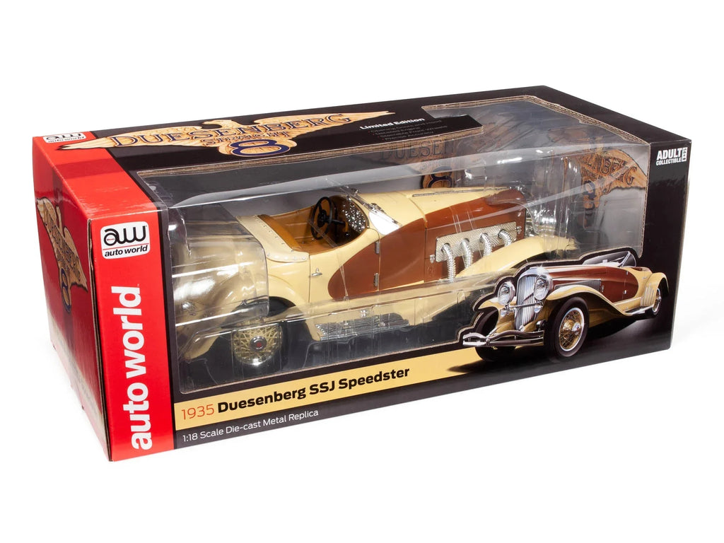 SSJ Gold Chocolate 1935 Diecast Model Yukon World Speedster Brown and Car 1/18 Duesenberg by Auto