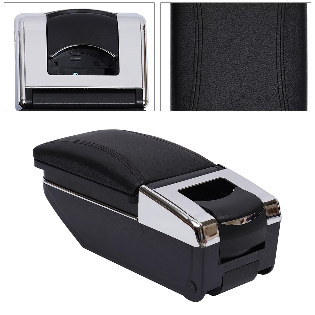 ZhdnBhnos Black Box Storage Rest 2007-2011 Console Car Holder Rotatable For Center Nissan Arm Container Armrest Versa/Tiida/Latio