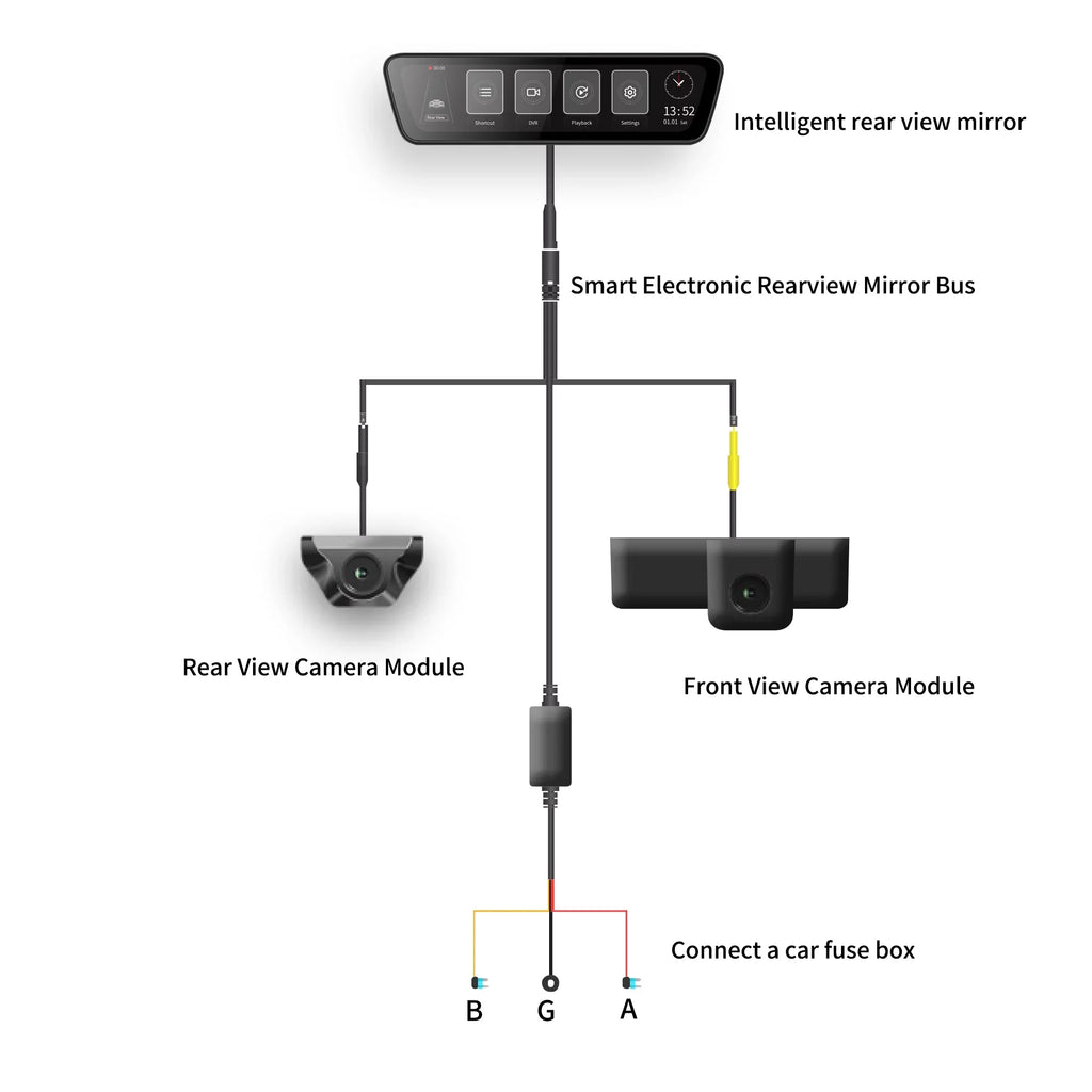 Full Cameras View Streaming Car Dual Camera Smart 1080P Mirror Touchscreen Rear Rear 9.35 HD Front View inch Back Camera Truck Dash