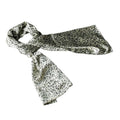 Blancho Elegant Scarf/Wrap/Shawl(Large) Soft Ivory Print Silk Leopard Animal Exquisitely