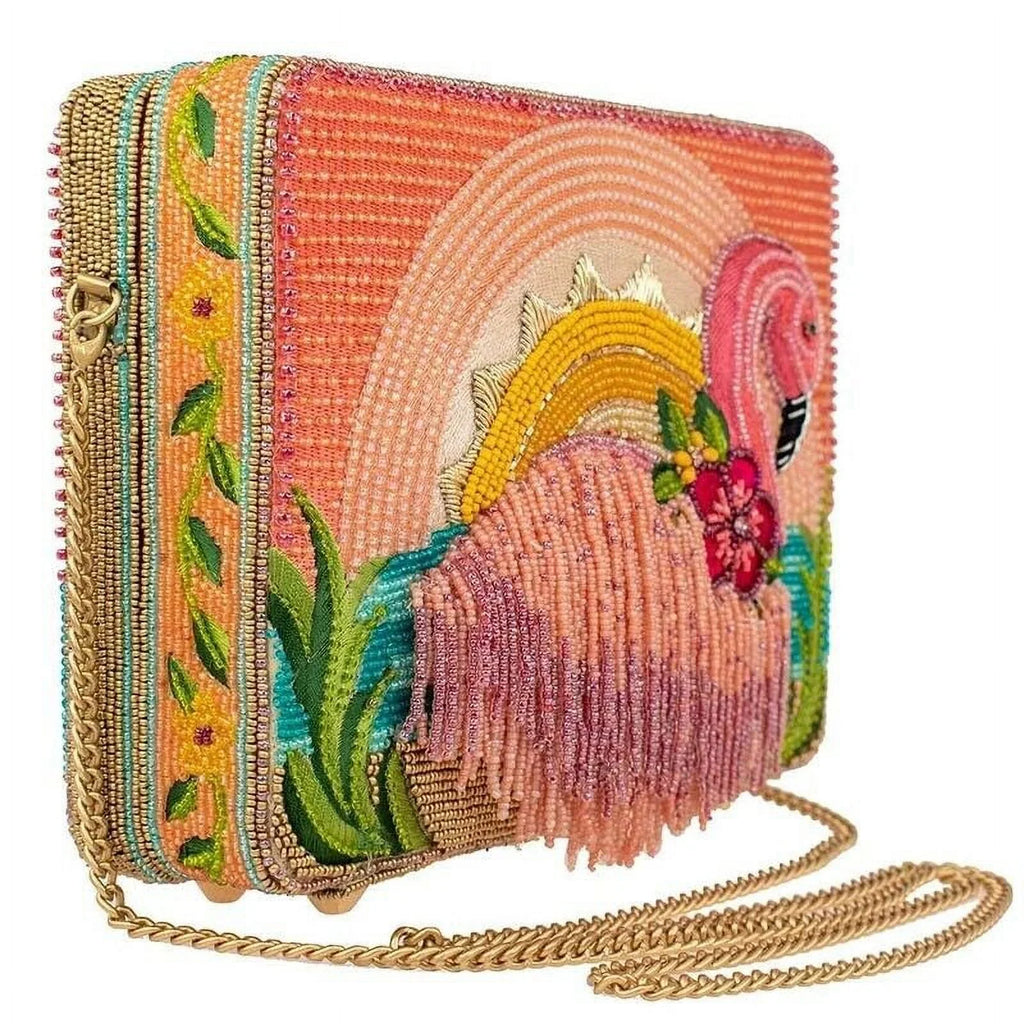 Handbag Bag Frances Multi New Flamingo Mary Crossbody Tropics Beaded Pink