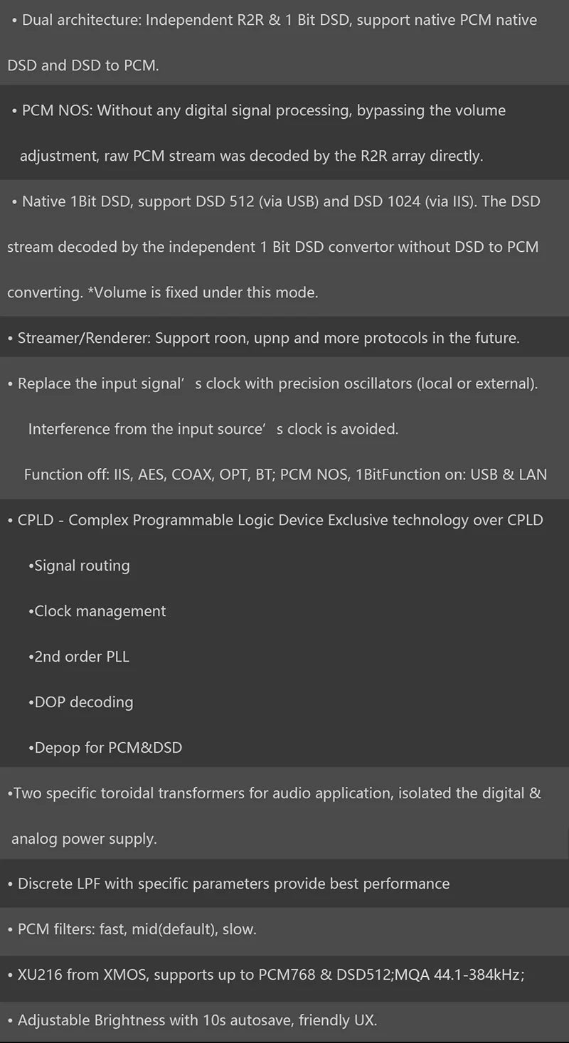 DSD (Black） Gustard XMOS Control Clock DAC Dual K2 DAC R26 Discrete Balanced R2R Remote LDAC Native with MQA Decoder