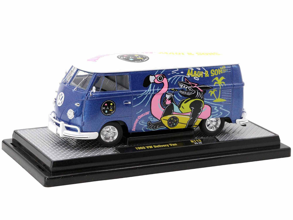 Car Volkswagen M2 Model Diecast and w/White Machines 6550 Sons" Top Ltd by pcs 1960 to Ed Blue Metallic Van 1/24 Delivery "Maui