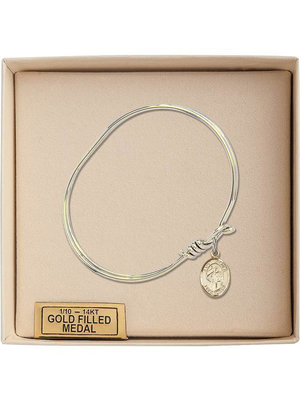 Ursula 3/4 St. in Bracelet inch Gold-Filled Bangle 5 w/ Eye Hook Oval