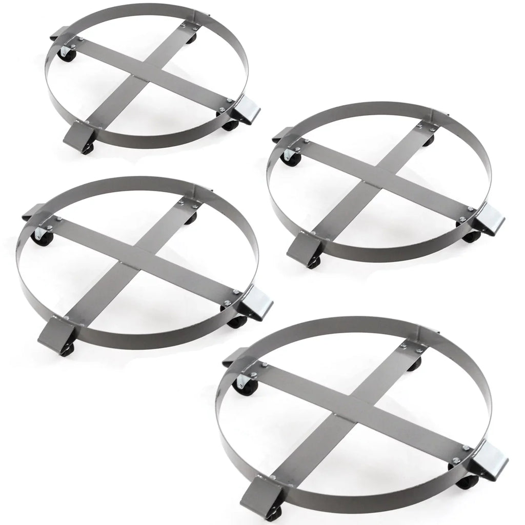 Truck Wheel Heavy Hound Frame Swivel Drum Dollies Casters Hand Pound Dolly Tipping 55 Gallon Auto 1000 Red - 4 Non Duty Steel Capacity