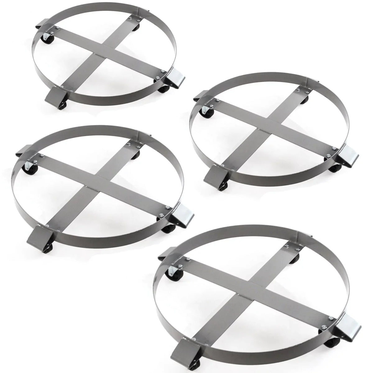 Truck Wheel Heavy Hound Frame Swivel Drum Dollies Casters Hand Pound Dolly Tipping 55 Gallon Auto 1000 Red - 4 Non Duty Steel Capacity